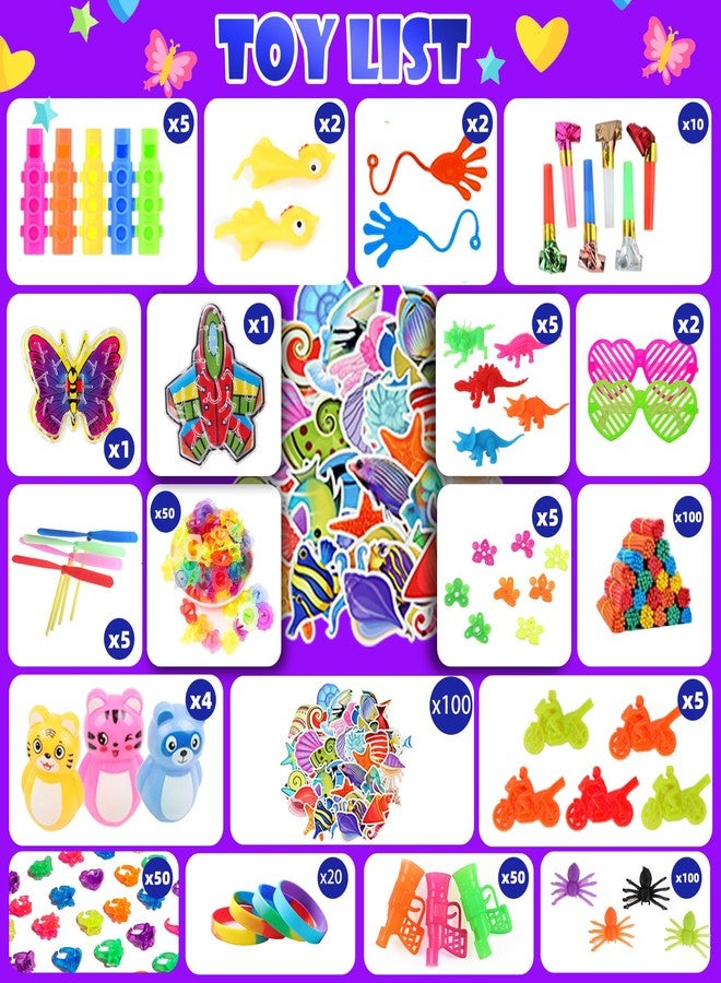 DKZ 1000Pcs Fidget Toys Pack, Bulk Party Favors for Kids, Stocking Stuffers, Treasure Box Chest, Birthday Party, Classroom Carnival Prizes, Pinata Stuffers, Goodie Bag Stuffers, Stress Relief, Sensory Toy - Image 3